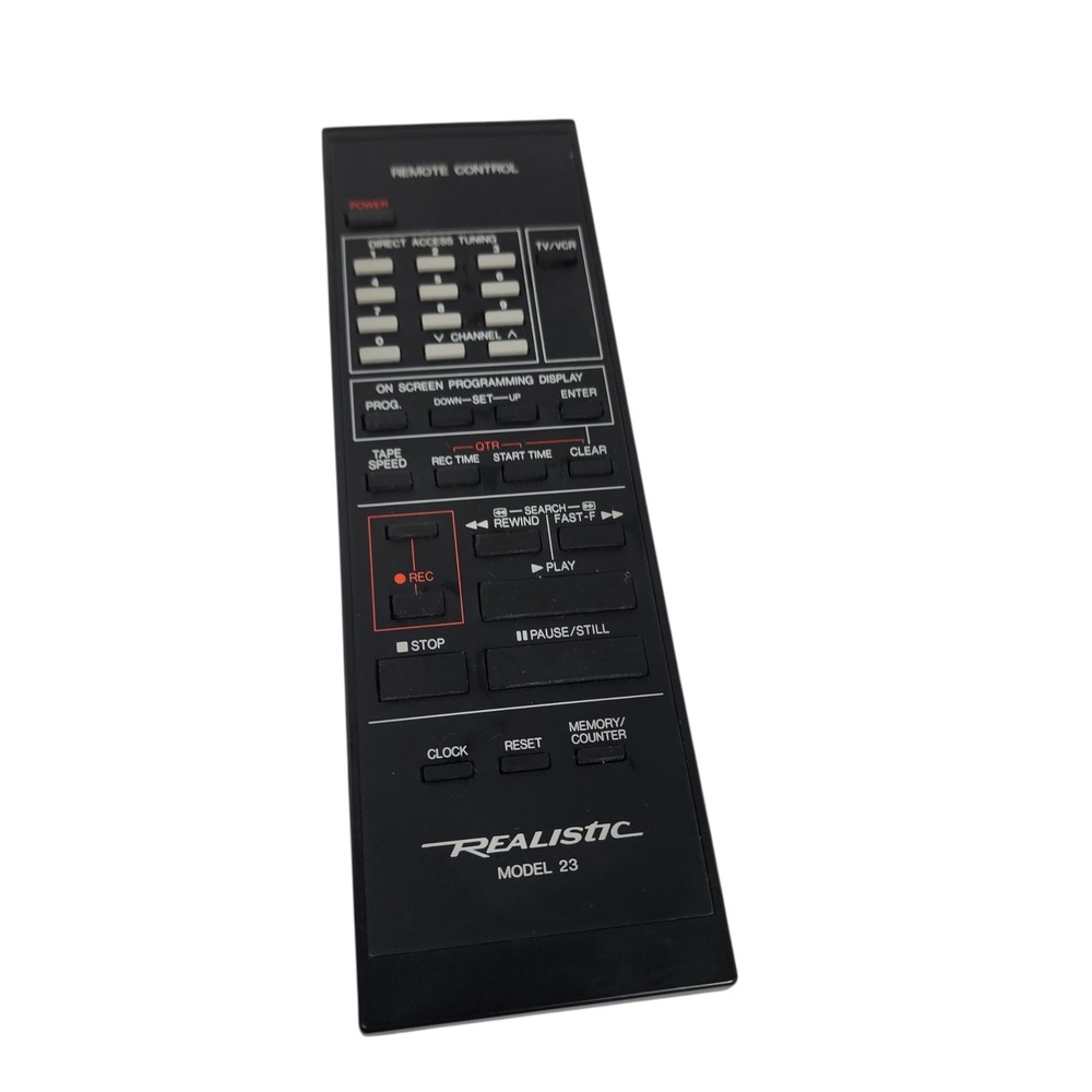 Realistic Model 23 Remote Control For VCR VHS Player Black